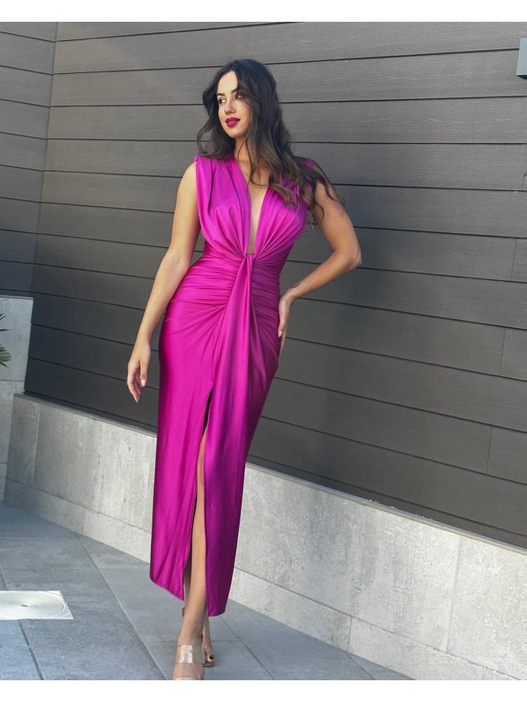 Rochie midi Eliana, Roz