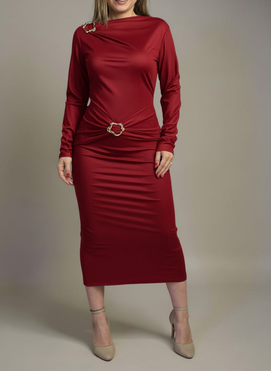 rochie midi rosie adelaideq2