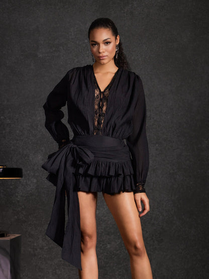 Rochie-Salopeta mini Freya, Negru - imagine 3