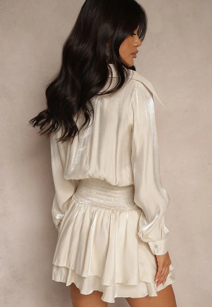Rochie mini Dara, Bej - imagine 4