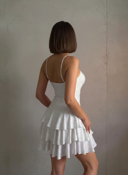 Rochie mini Aria, alb - imagine 3