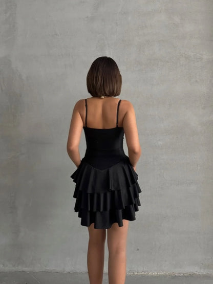 Rochie mini Aria, negru - imagine 2