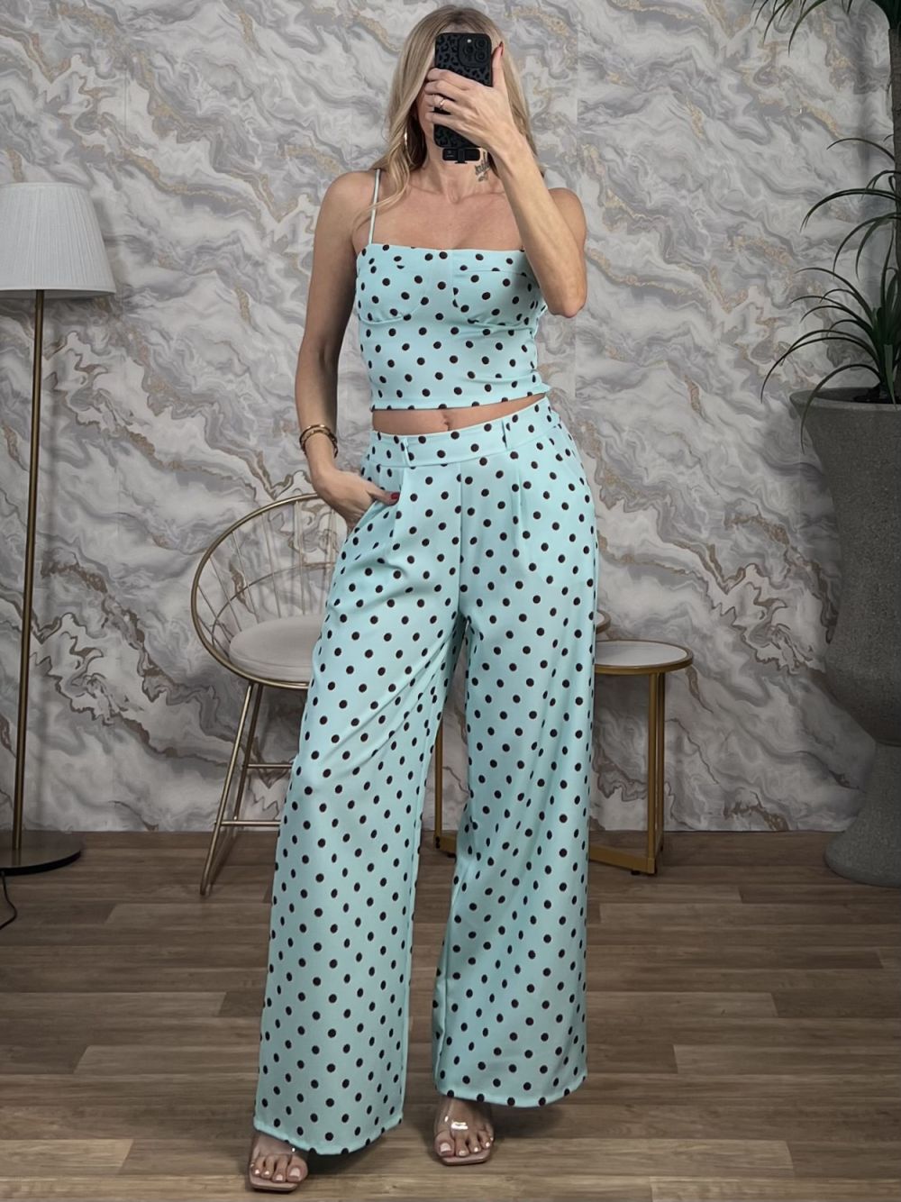 polka glam compleu verde