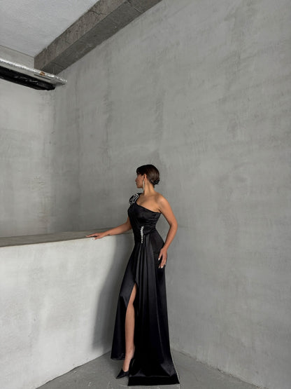 Rochie maxi Royal Glam, Negru - imagine 2