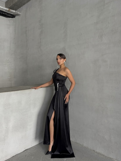 Rochie maxi Royal Glam, Negru - imagine 7