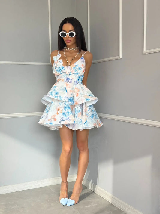 rochie de vara dorah mini scurta inflorata1