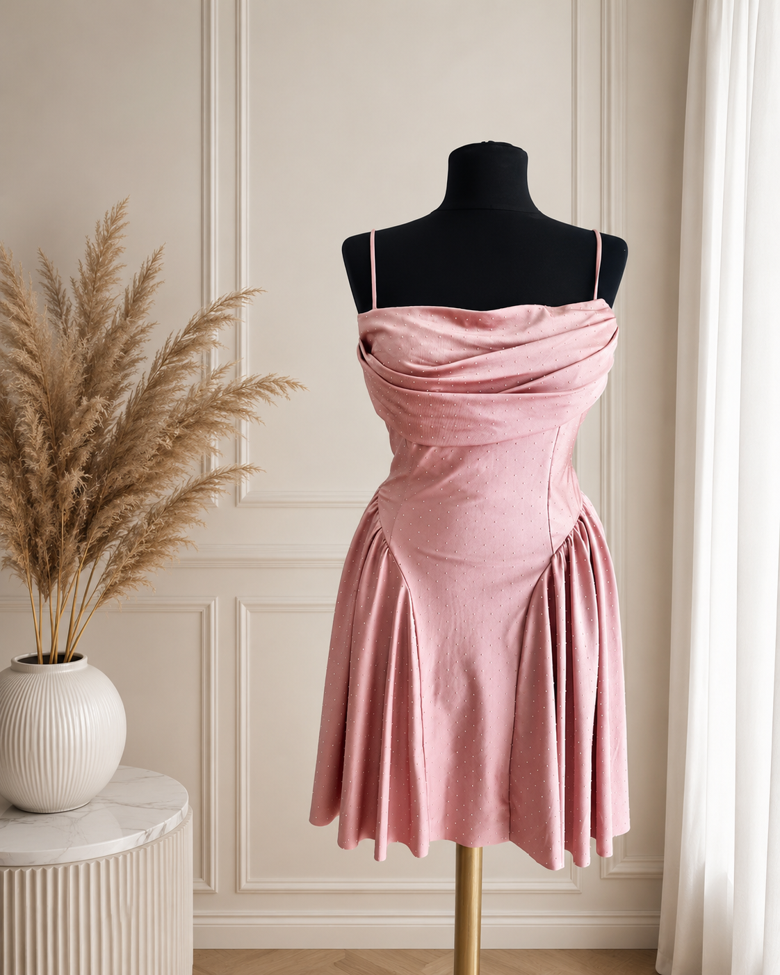 rochie mini iness roz pudra