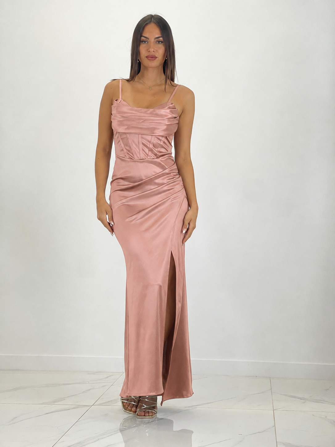 rochie midi klara roz pudra3