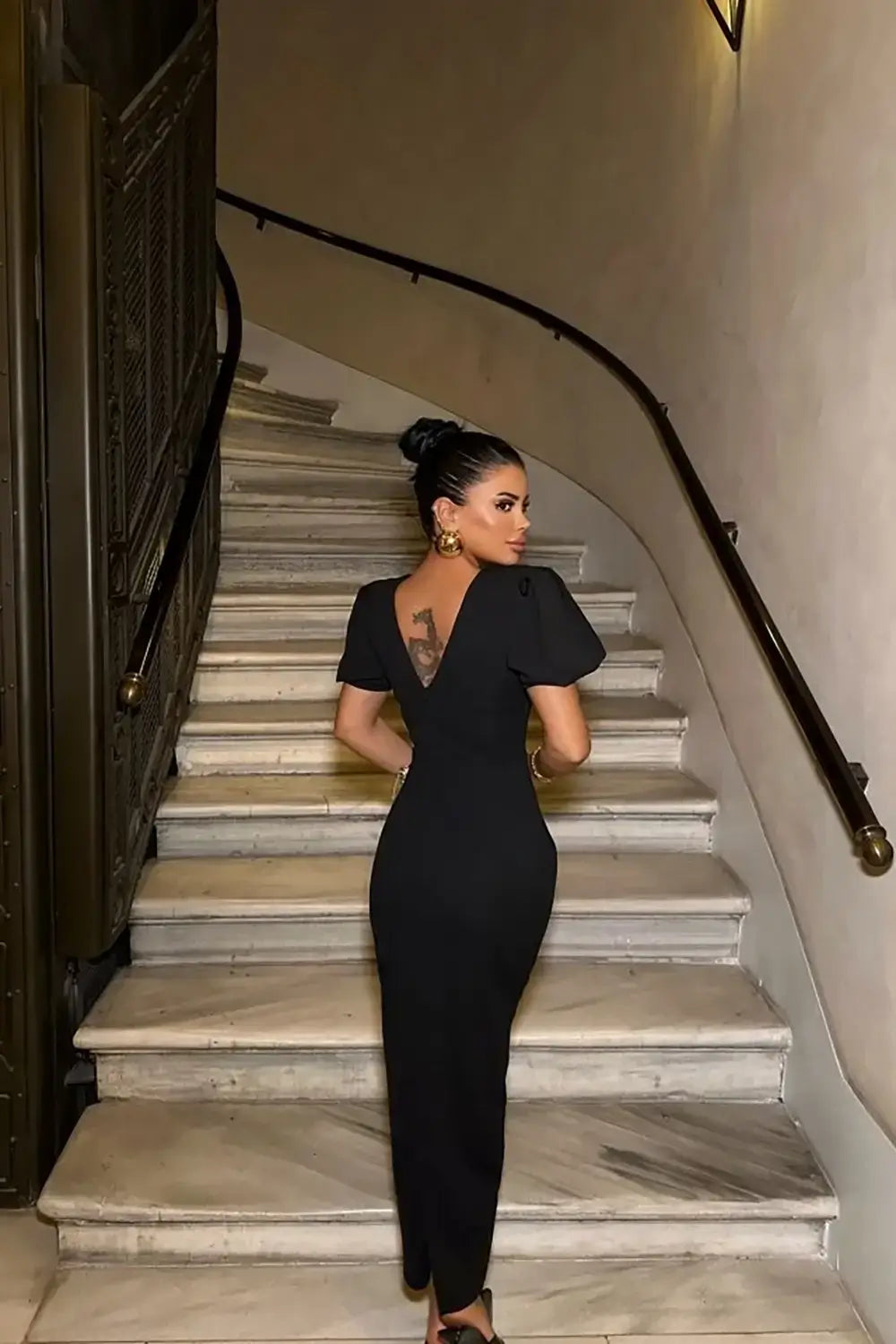 Rochie midi Grace, Negru