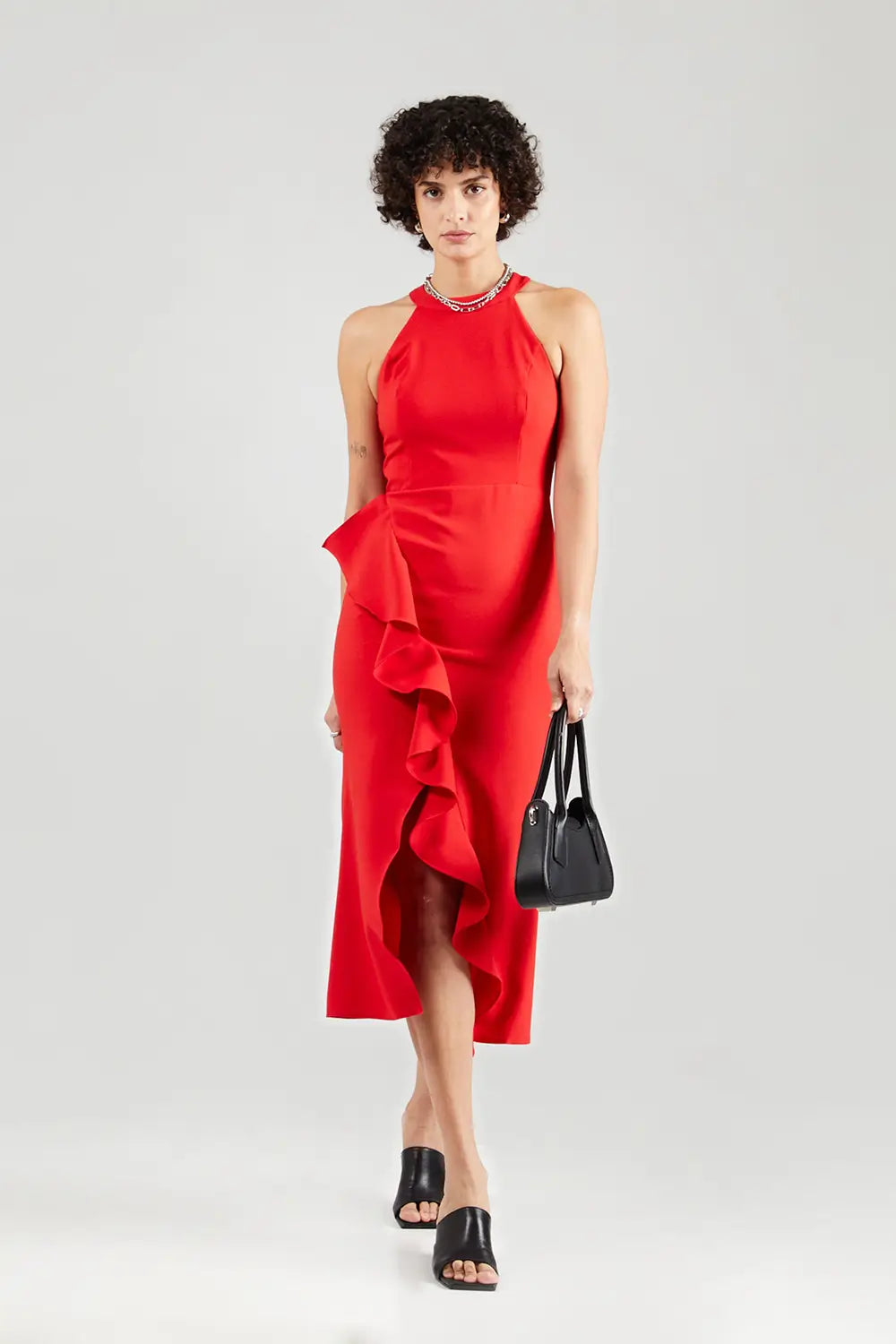 Rochie midi Flavia, Rosu