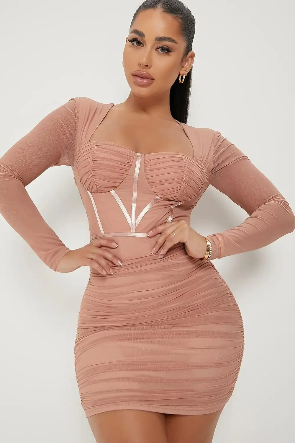 Rochie mini Adela, Roz