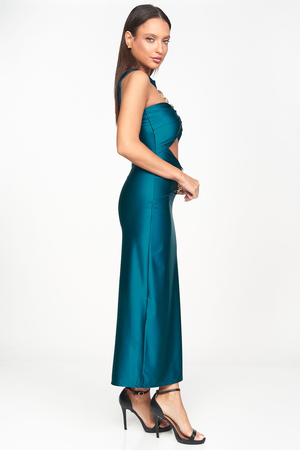 Rochie midi Serena turcoaz