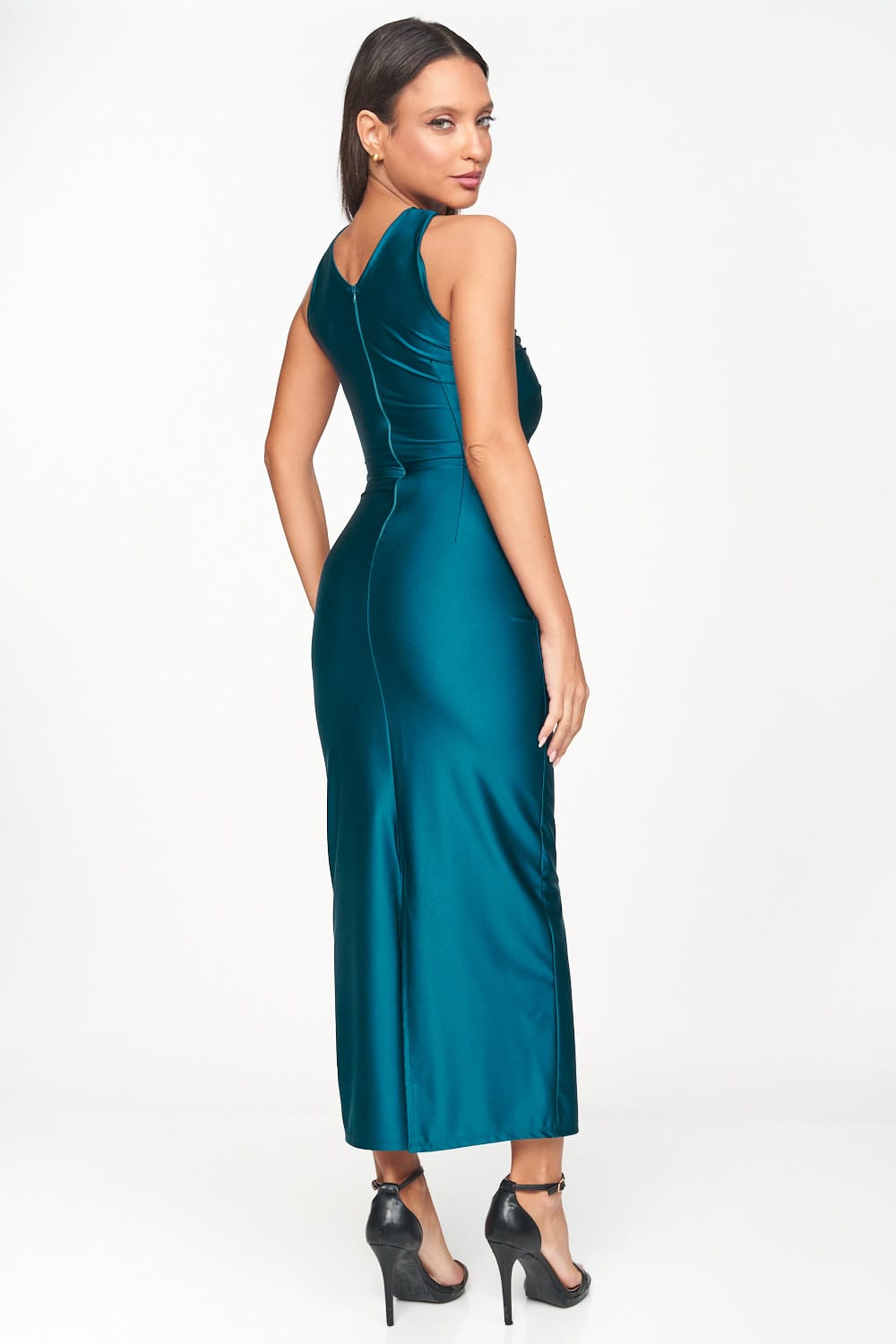 Rochie midi Serena turcoaz