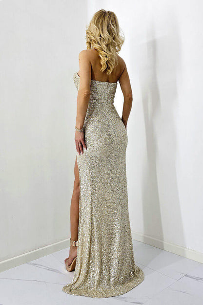 Rochie lunga Zhea, Argintie