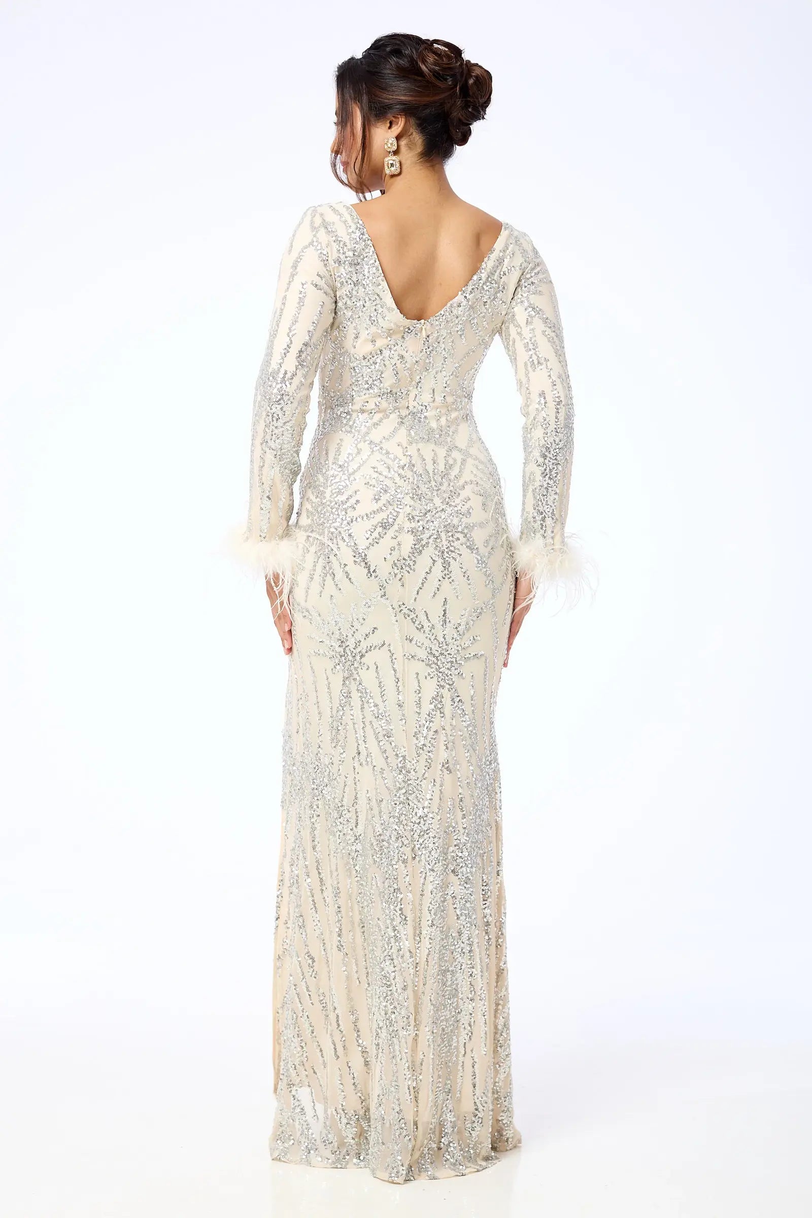 Rochie maxi Tessa, Bej