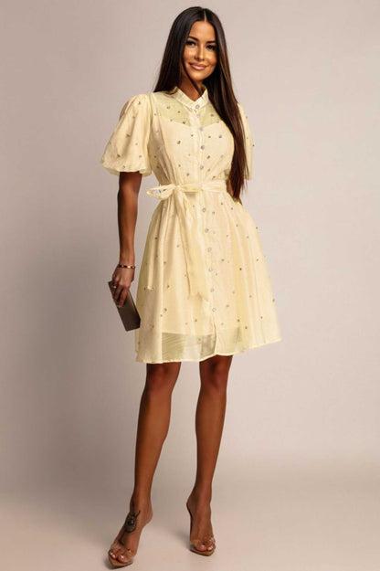 Rochie mini Khloe, Crem