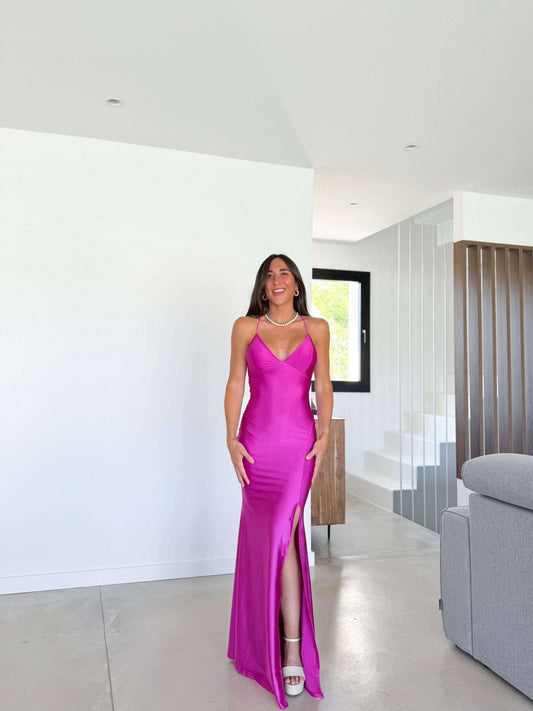 Rochie maxi Theo. roz
