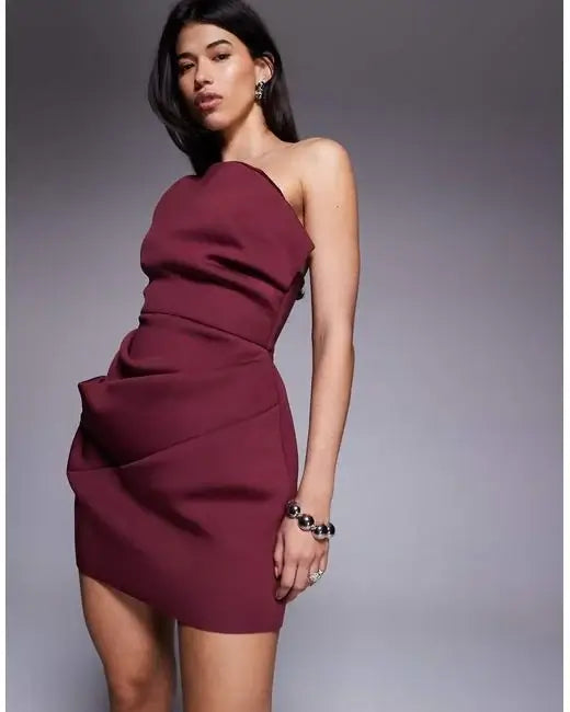 Rochie mini Yvonna ASOS, Burgundy