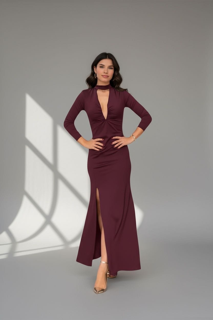 Rochie maxi Kendall, Burgundy