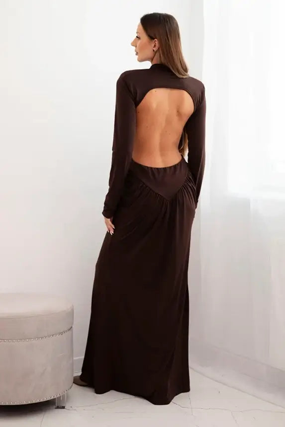 eng_pm_Womens-long-dress-with-viscose-turtleneck-and-open-back-brown-35579_2