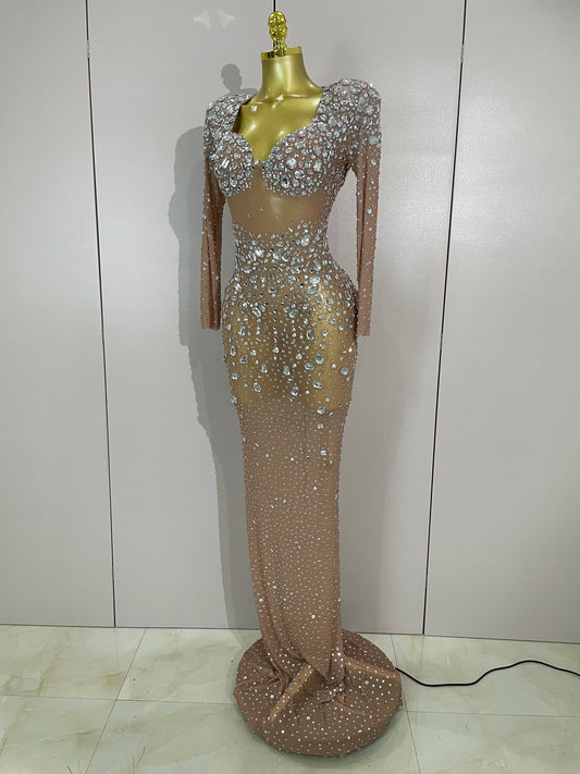 Rochie maxi Isadora, Argintiu