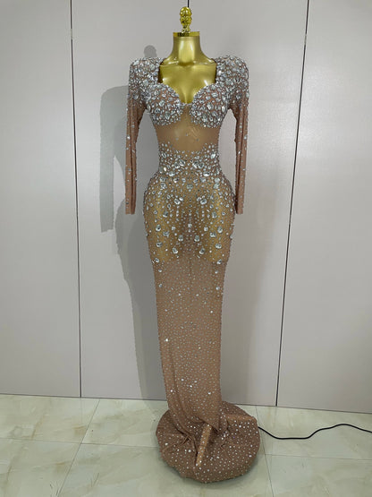 Rochie maxi Isadora, Argintiu