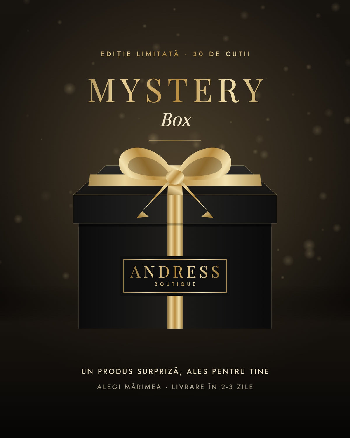 ANDRESS Mystery Box – cutie neagră cu fundă aurie