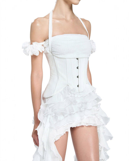 Rochie mini Lora, Alb - imagine 3