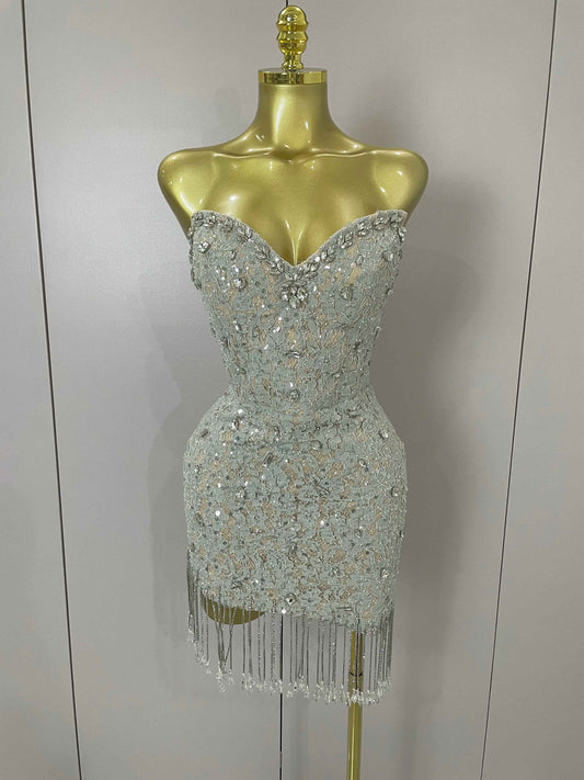 Rochie mini Selena, Argintiu