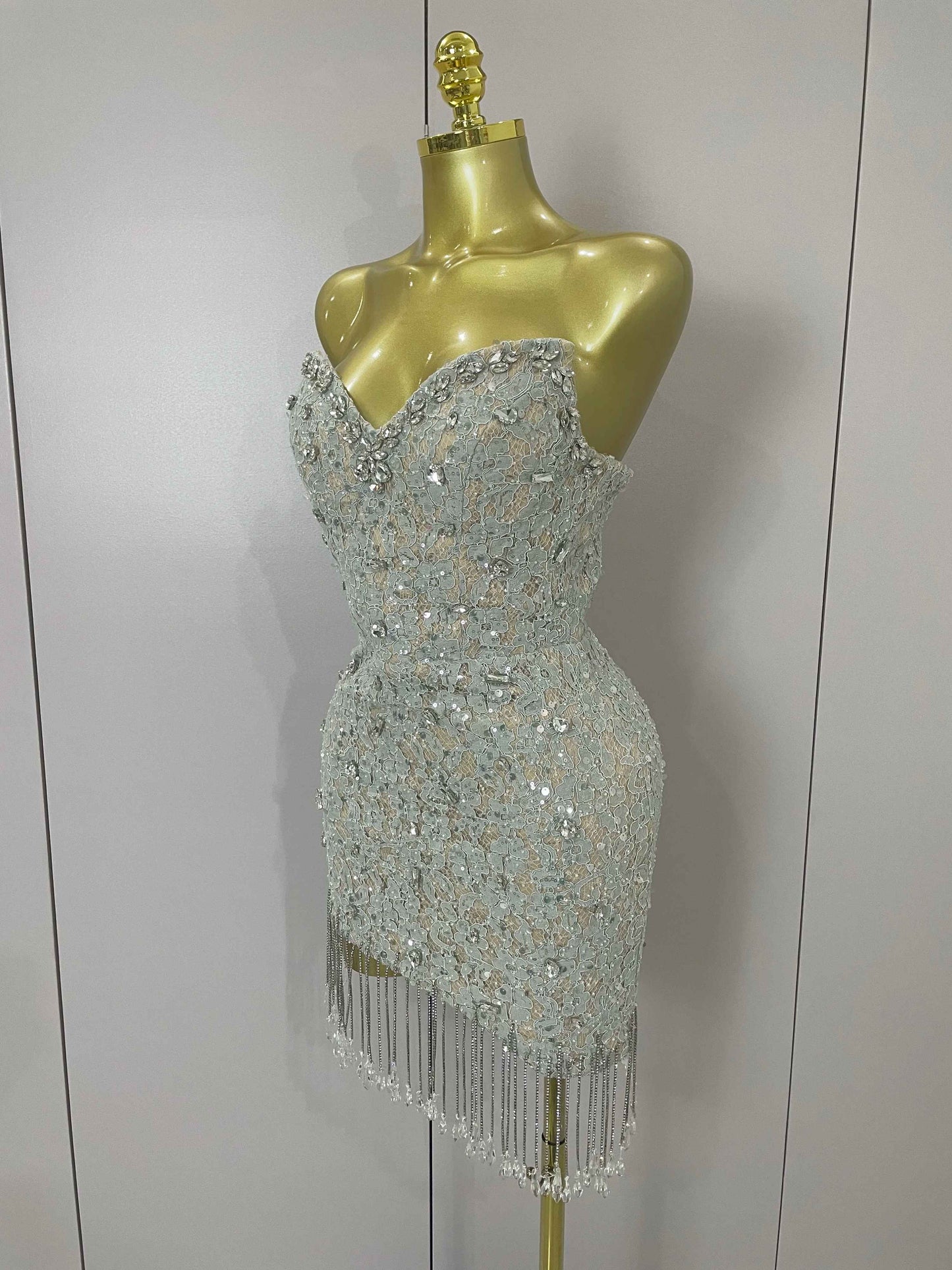 Rochie mini Selena, Argintiu