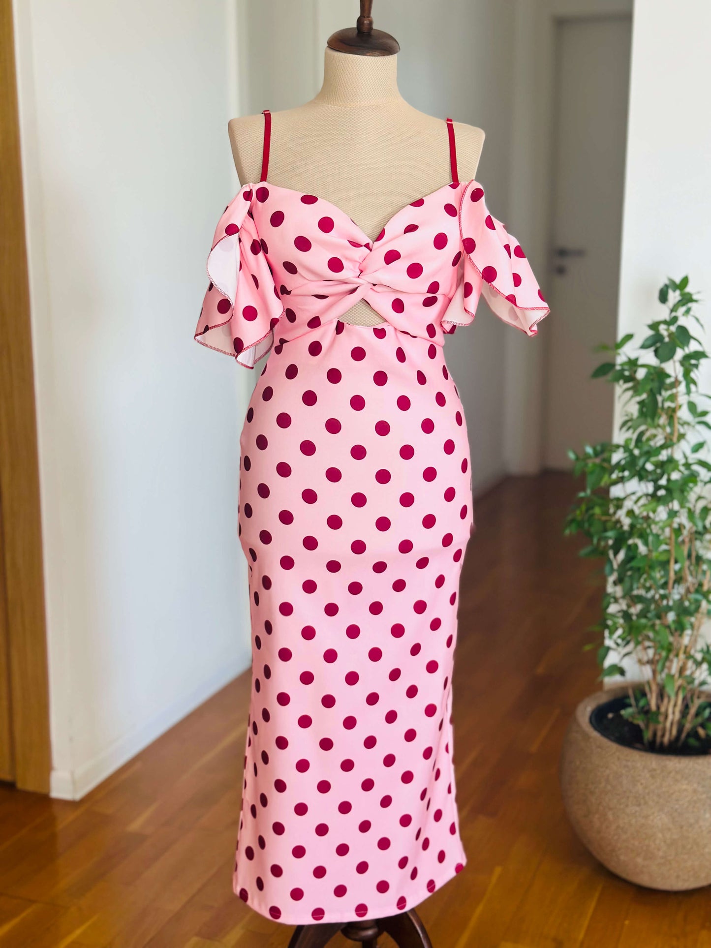 Rochie midi Elisabeta, Roz
