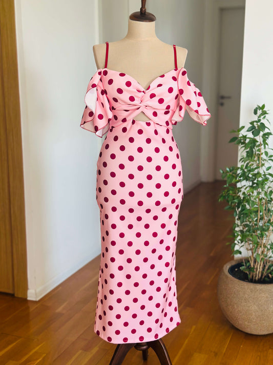 Rochie midi Elisabeta, Roz