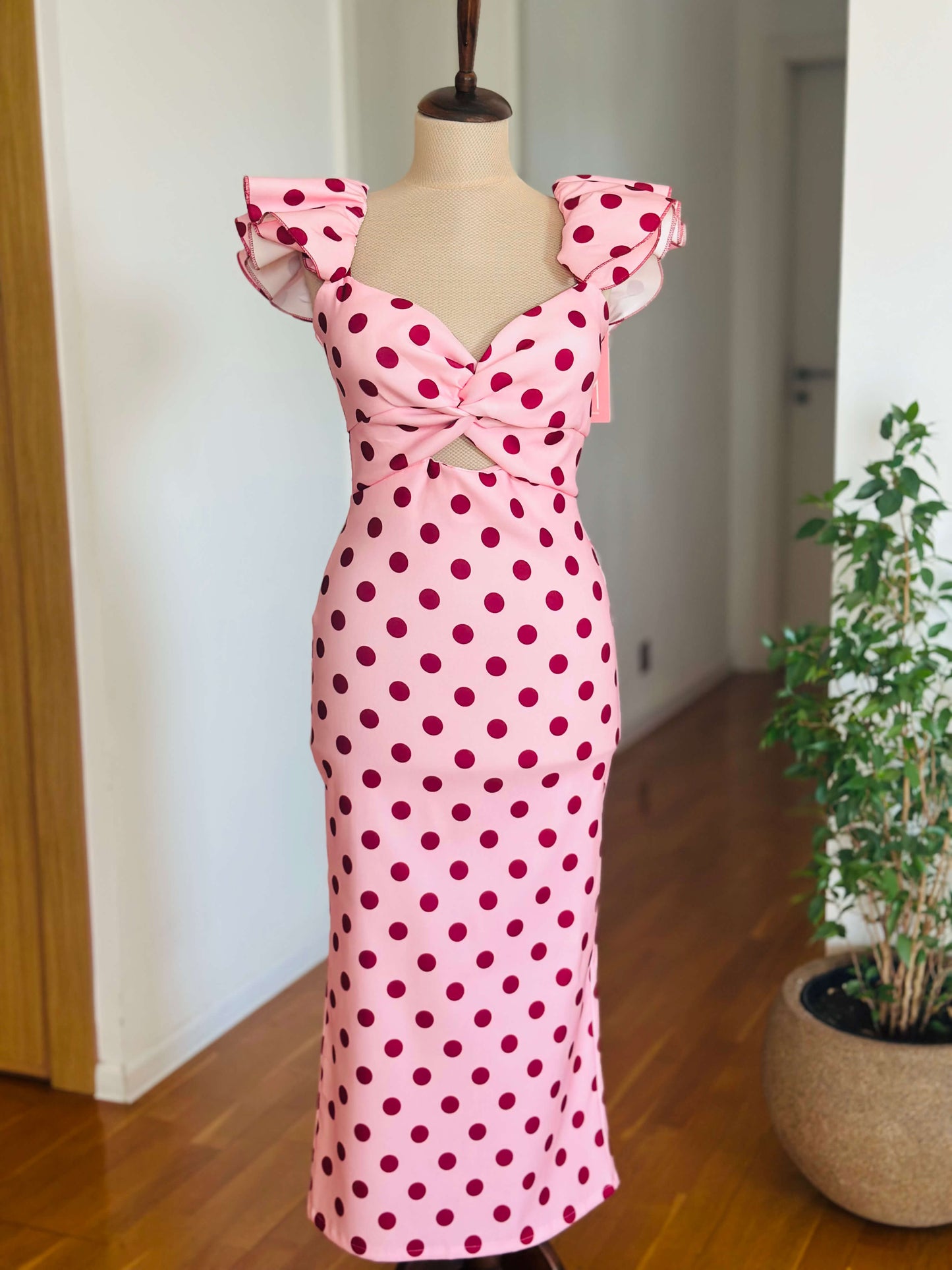 Rochie midi Elisabeta, Roz