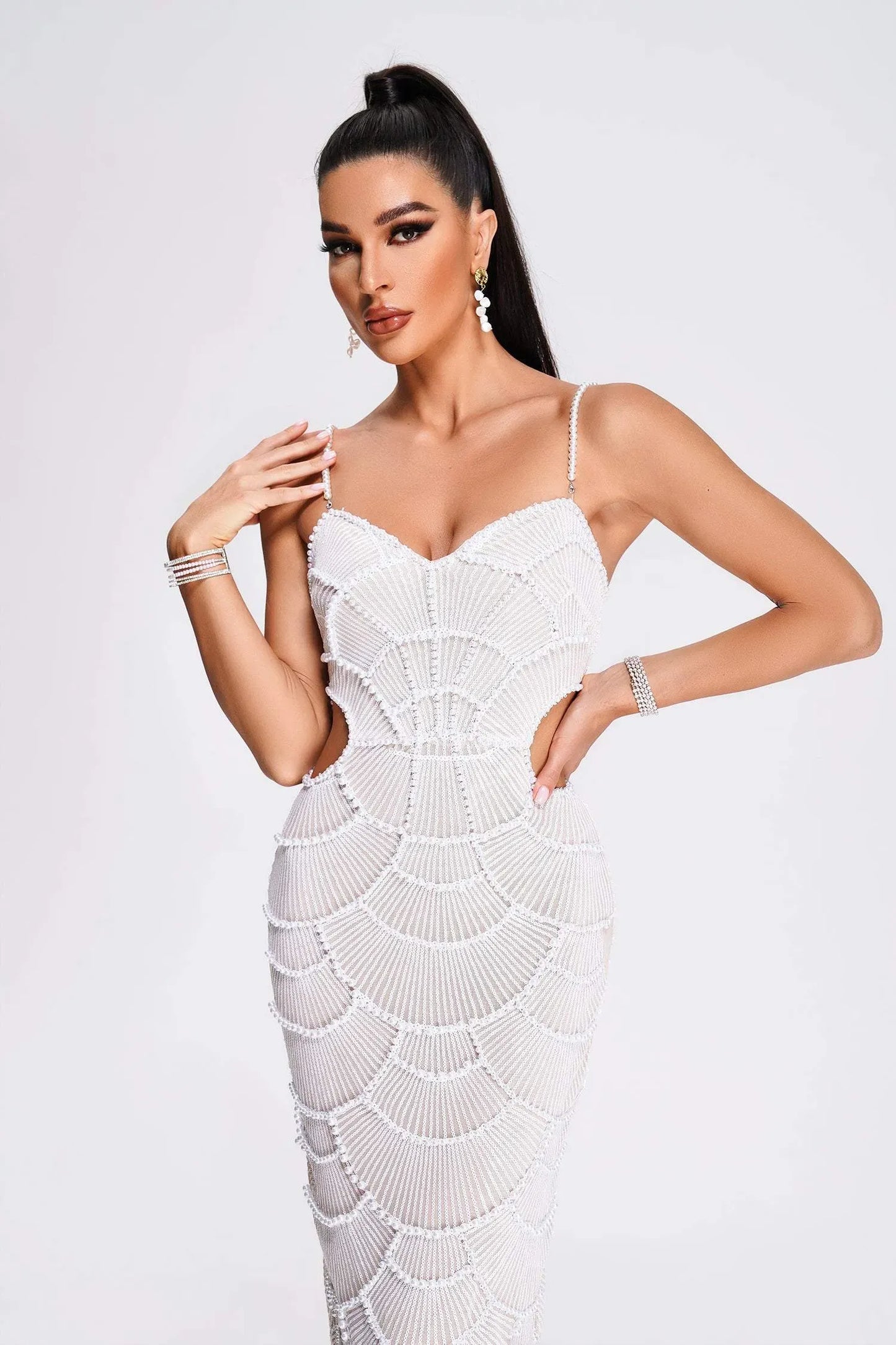 Rochie midi Grace, Bej