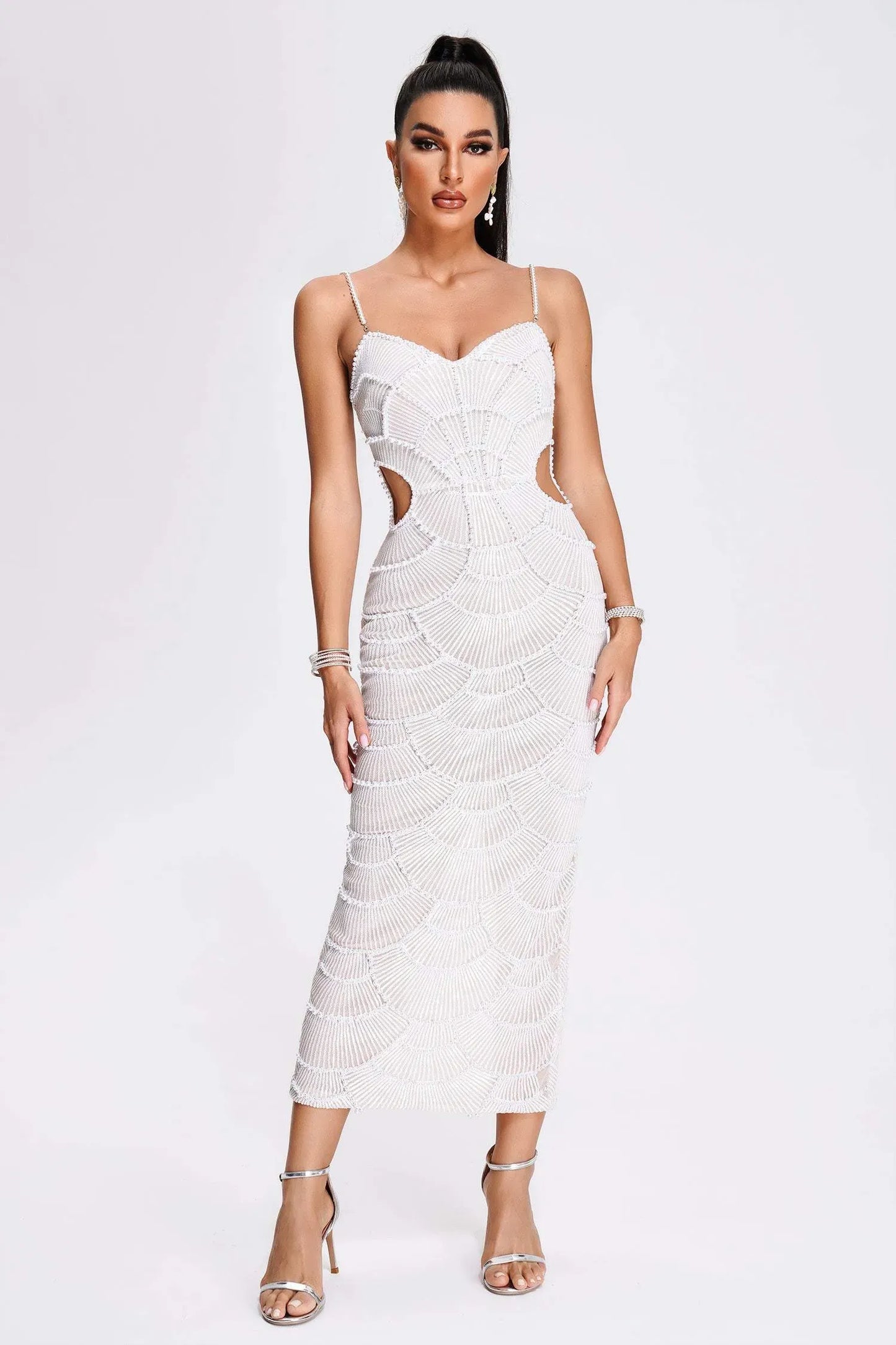 Rochie midi Grace, Bej