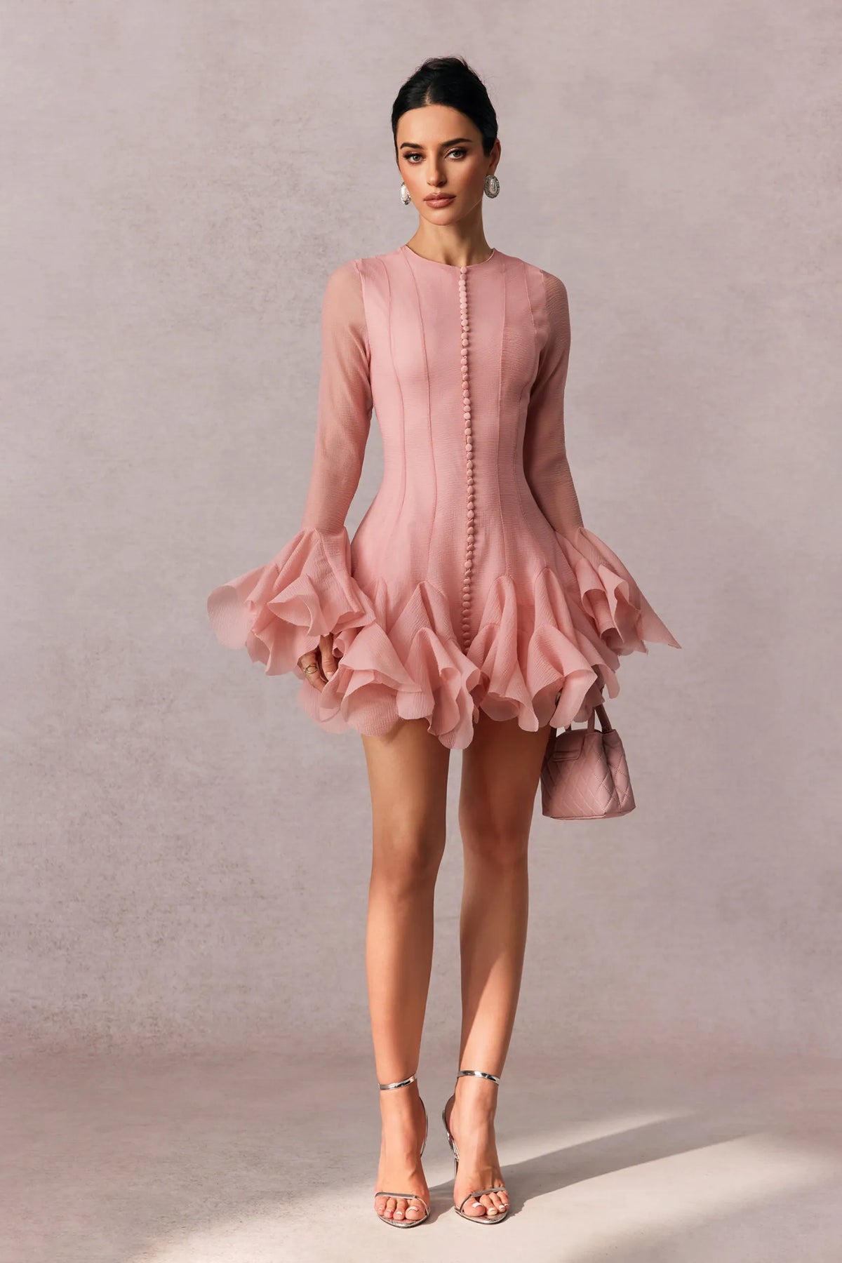 Rochia mini Olivia, Roz - imagine 4